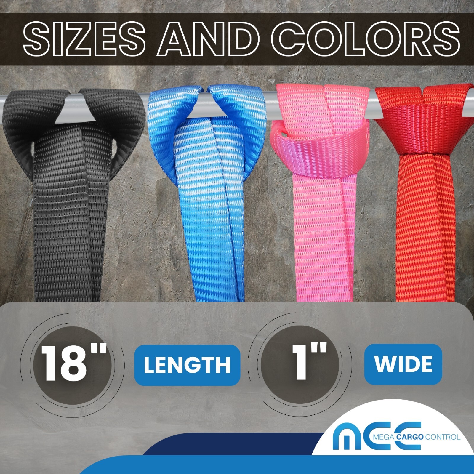 USA 6 Pack Heavy Duty 18" Soft Loop Tie Down Strap Motorcycle Dirt-Bike ATV UTV