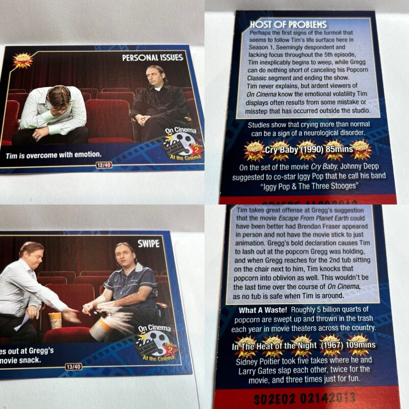 On Cinema at the Cinema Second Edition 2 Trading Cards You Pick 'Em