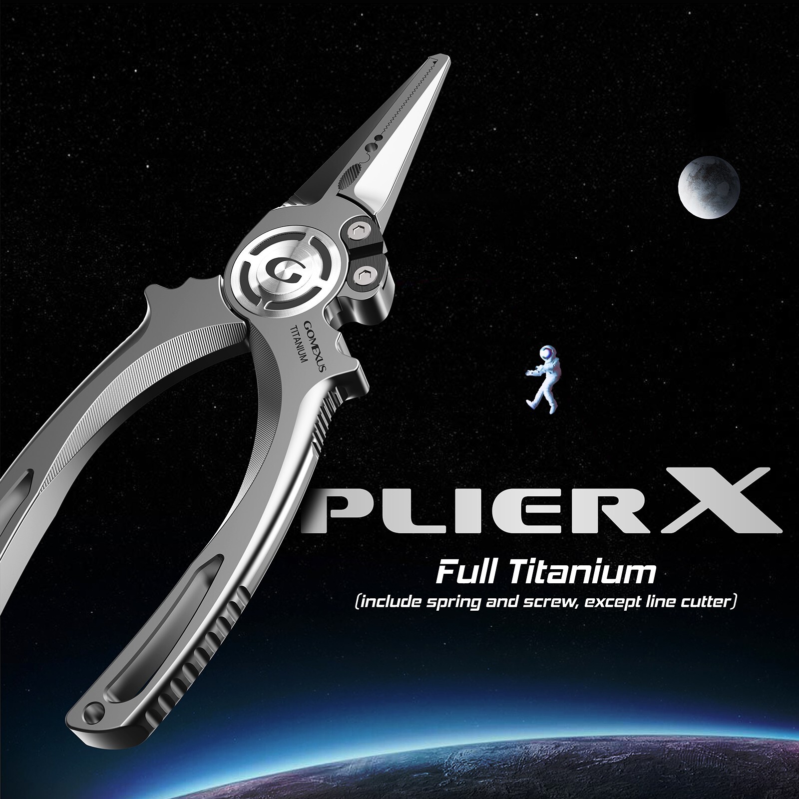 Gomexus Full Titanium Plier 7'' kayak surf Fishing Never Rust Lifetime Warranty