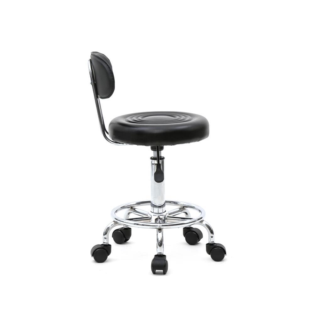 Adjustable Hydraulic Rolling Swivel Salon Stool Chair with Wheels and Backrest