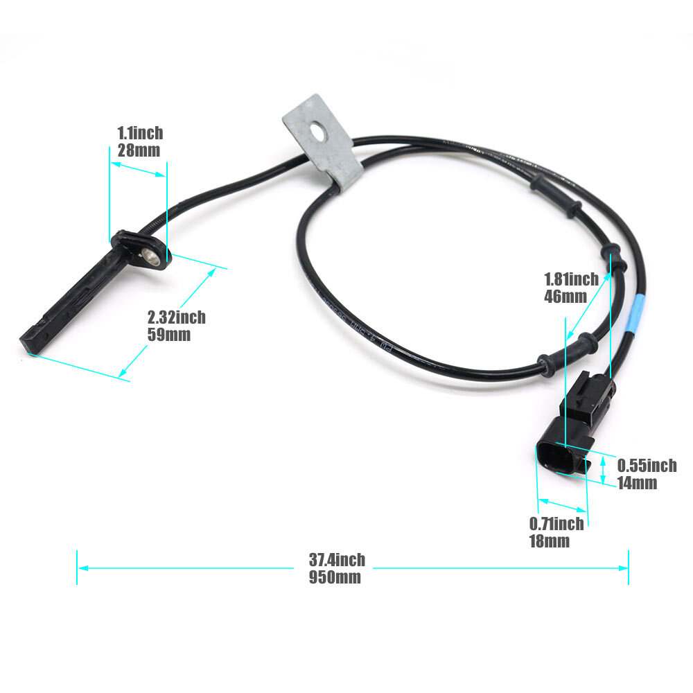 ABS Speed Sensor Set For 2010-17 Chevrolet Equinox Front Left and Right 20811371