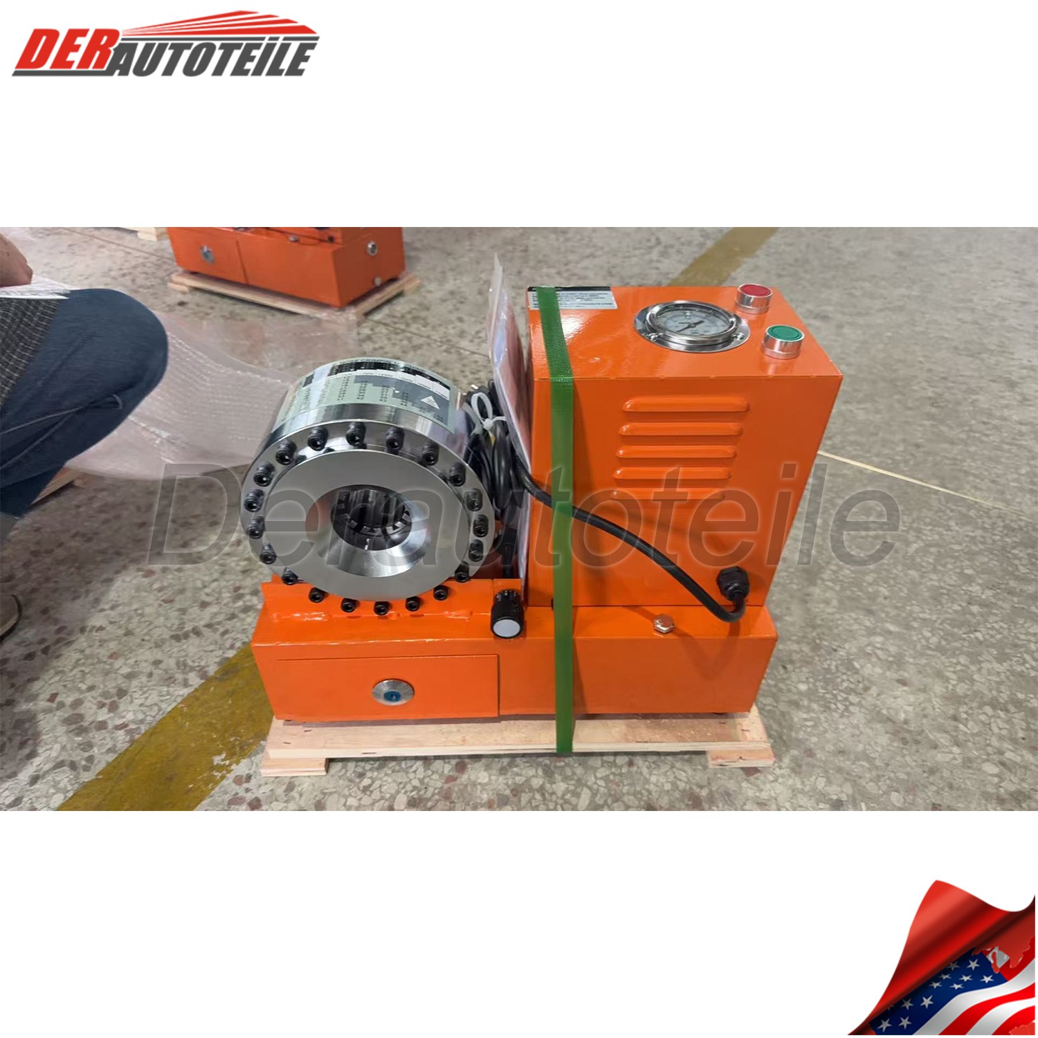 Electric Hydraulic Hose Crimper Tool with 9 Dies 110V Crimping Kit for AC & Auto