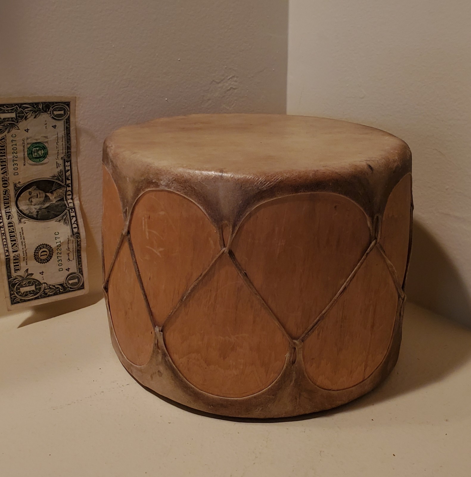 Antique OLD Native American Indian Plains or pueblo drum 19th c.