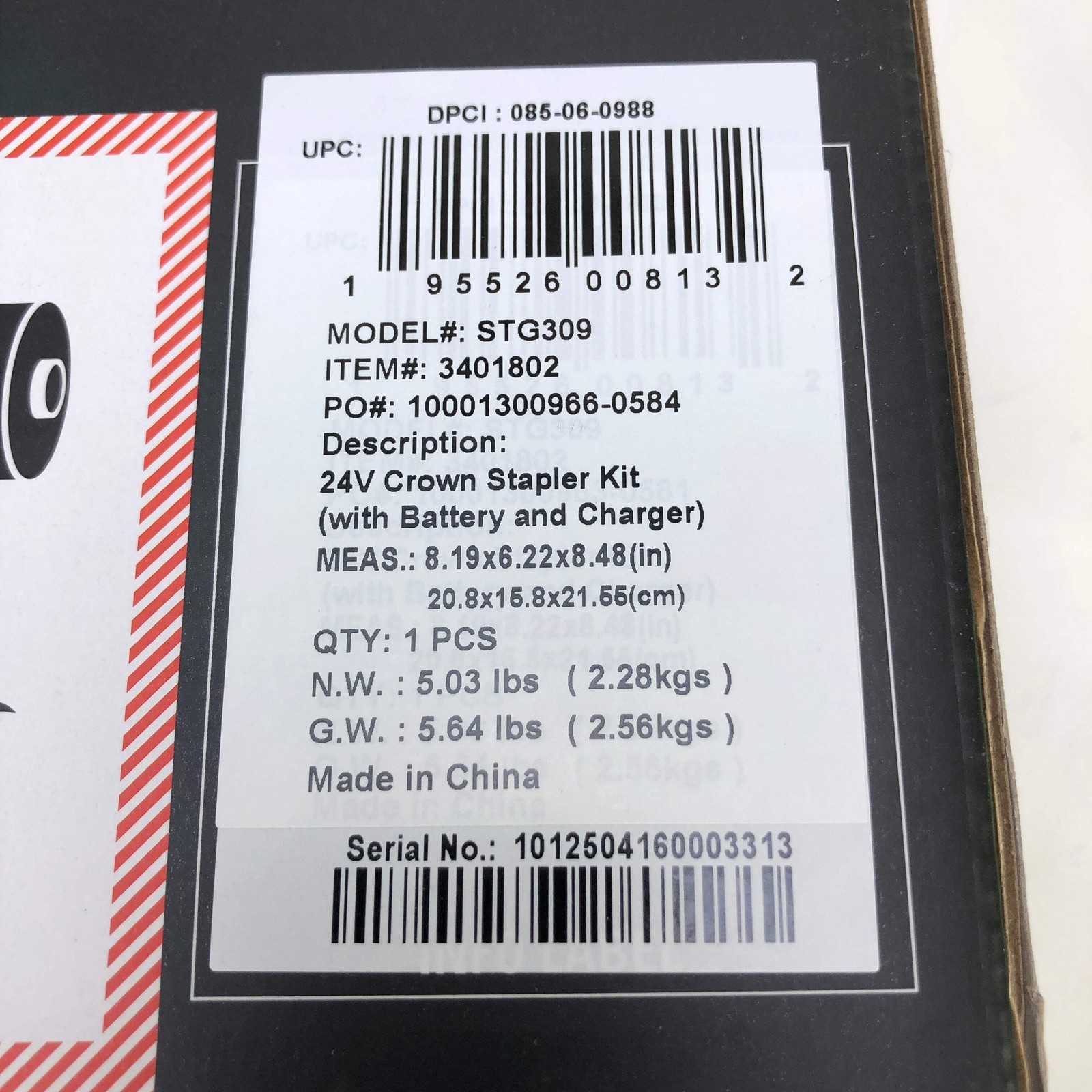 New Greenworks STG309 24V 3/8 Crown Stapler