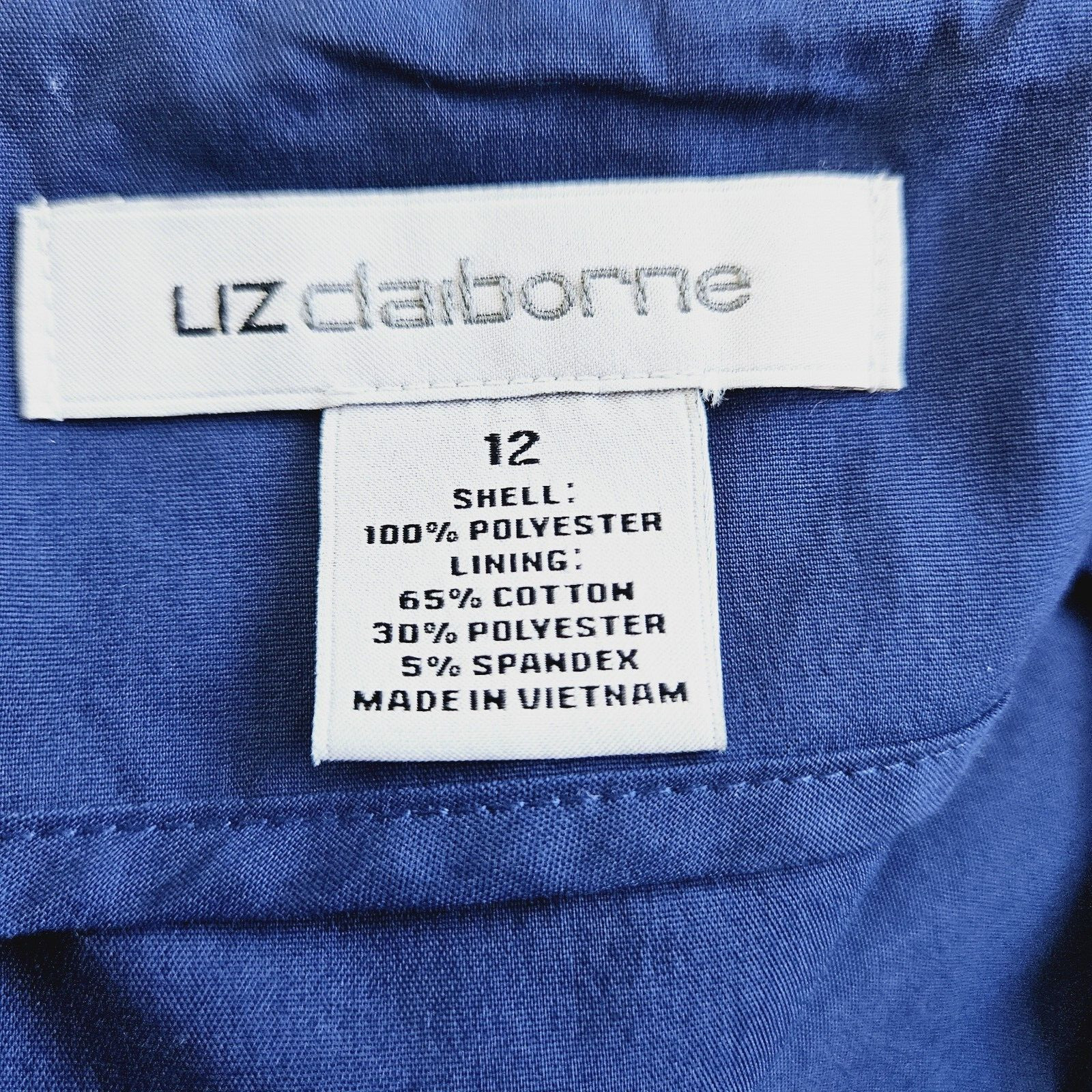 Liz Claiborne Blue Floral Lace Skirt Sz 12 Waist 32" Boardroom Chic Office Core