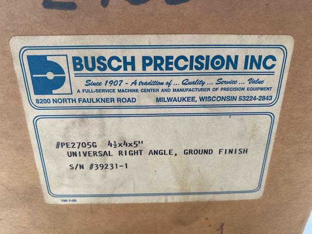 NOS Busch Precision USA 4.5" X4" X 5" UNIVERSAL RIGHT ANGLE PLATE #PE2705G $755