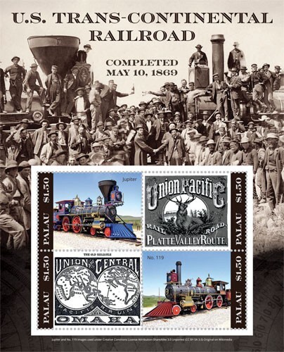 Palau 2019 - Trans Continental Railroad 150th - Sheet of 4 - Scott #1435 - MNH