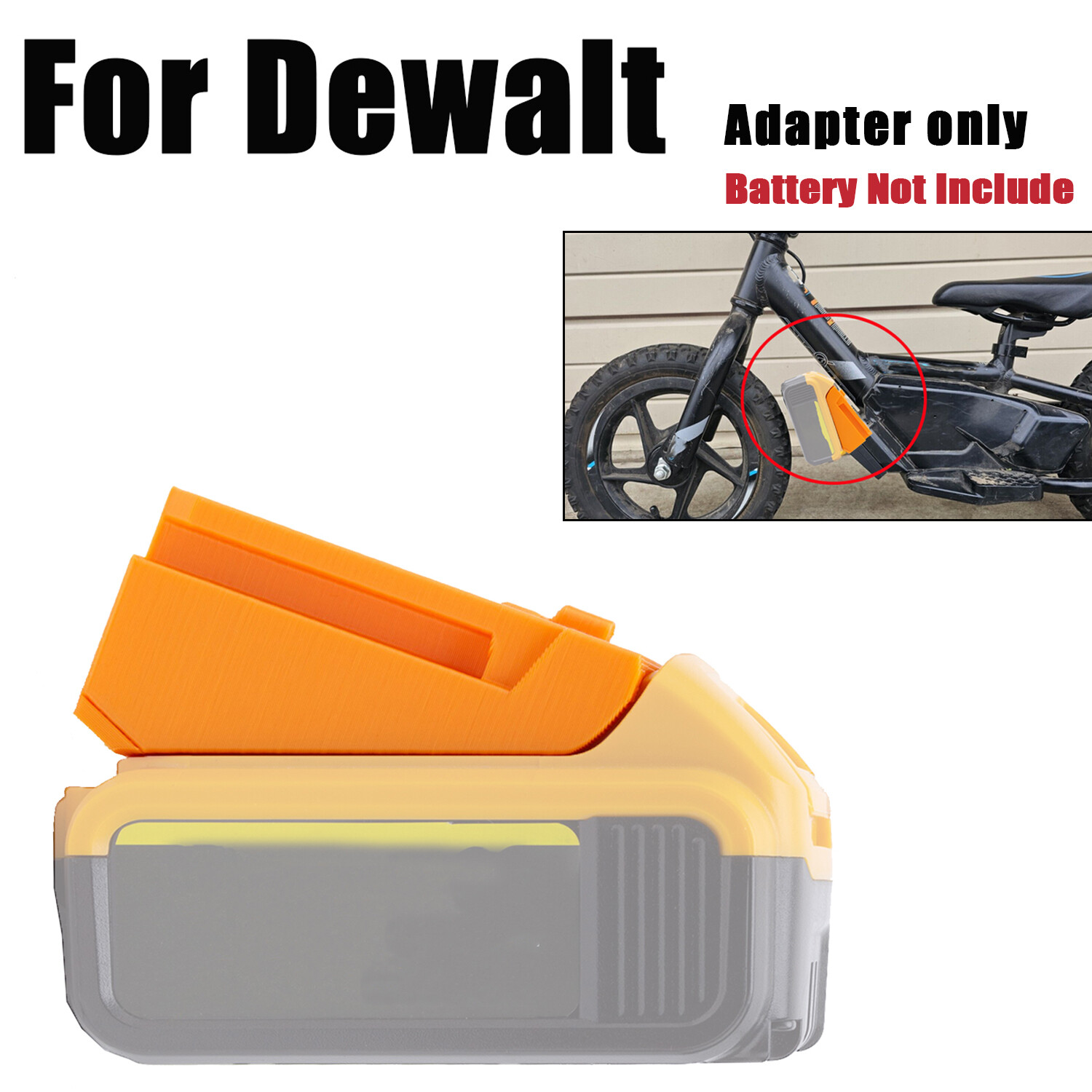 Battwey Adapter For Stacyc 12" and 16" Bikes to fits Dewalt 20V Battery