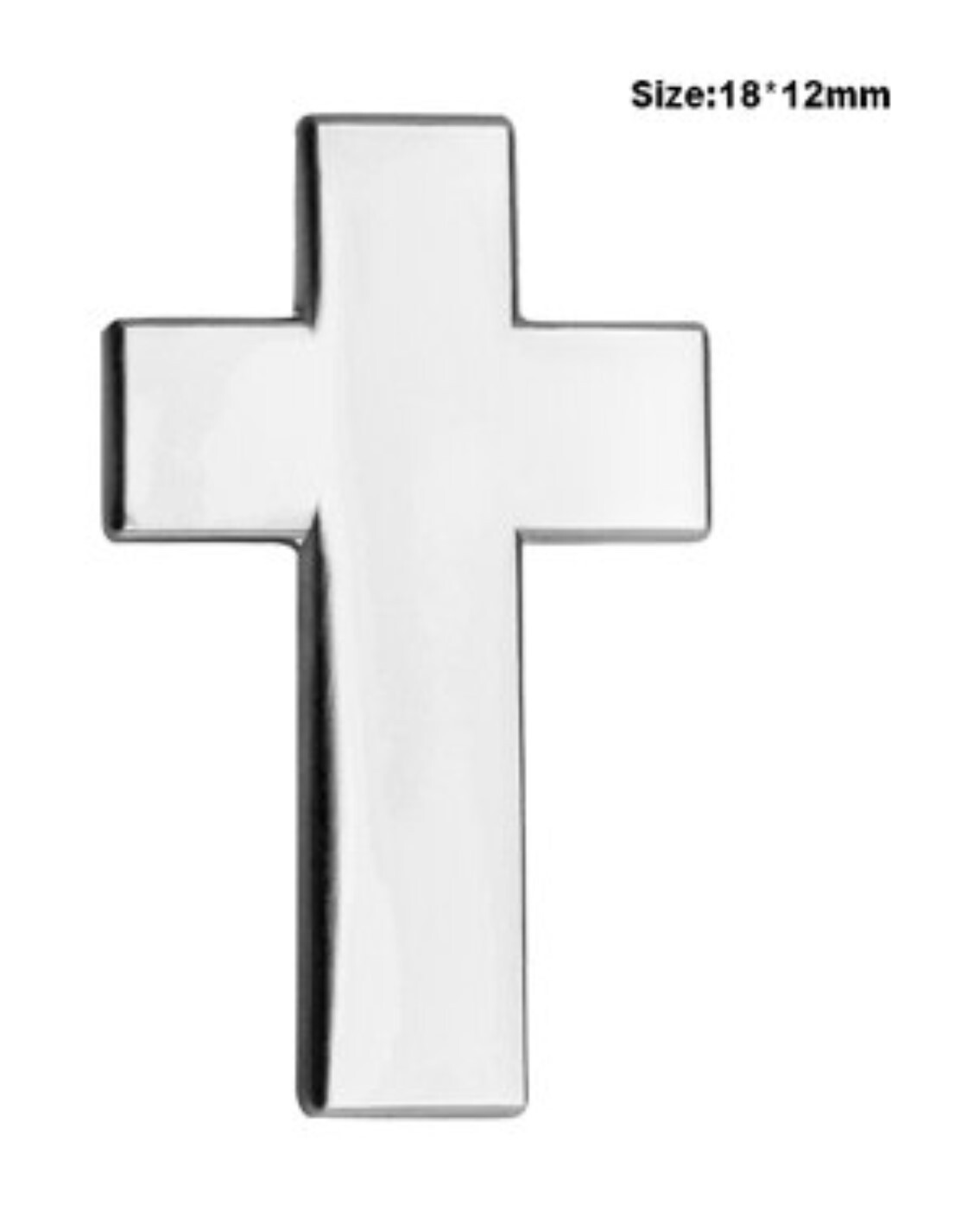 Alloy Silver Cross Lapel Pin 18 x 12 mm