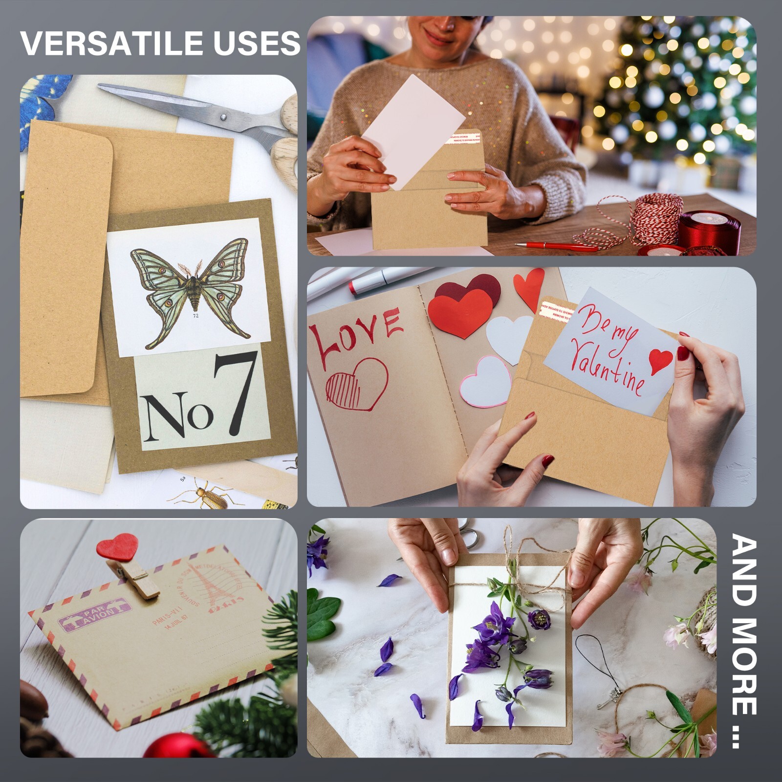 450 Invitation Envelopes Brown Kraft A7 5.25" x 7.25 for 5x7 Photo Wedding Card