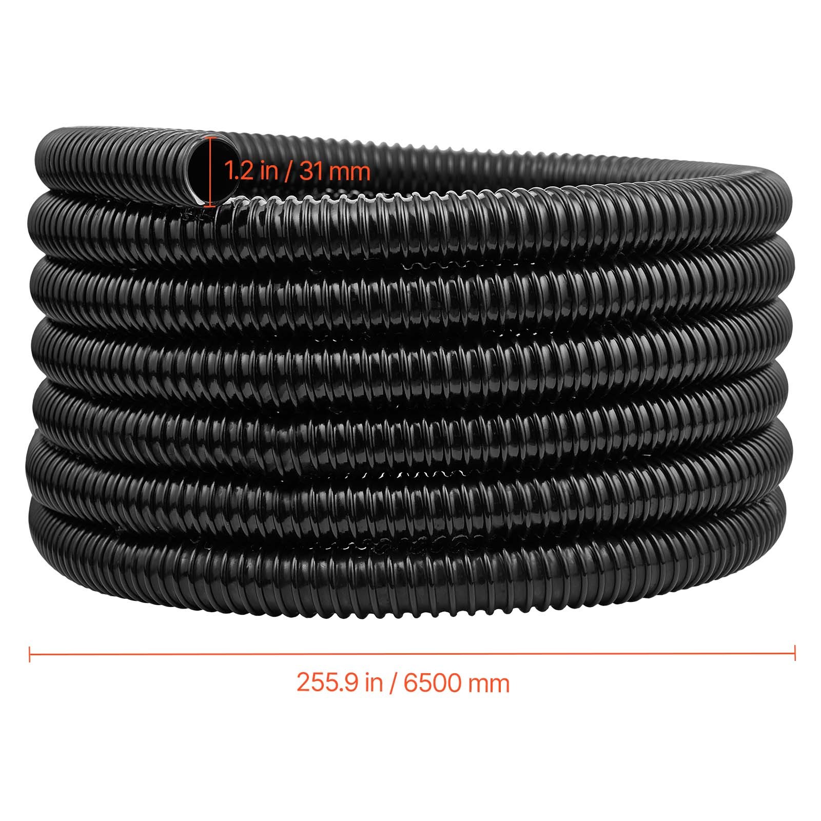 Uimoso 21 ft Flexible PVC Pond Tubing 1 in Inner Diameter, Corrugated Drain Hose