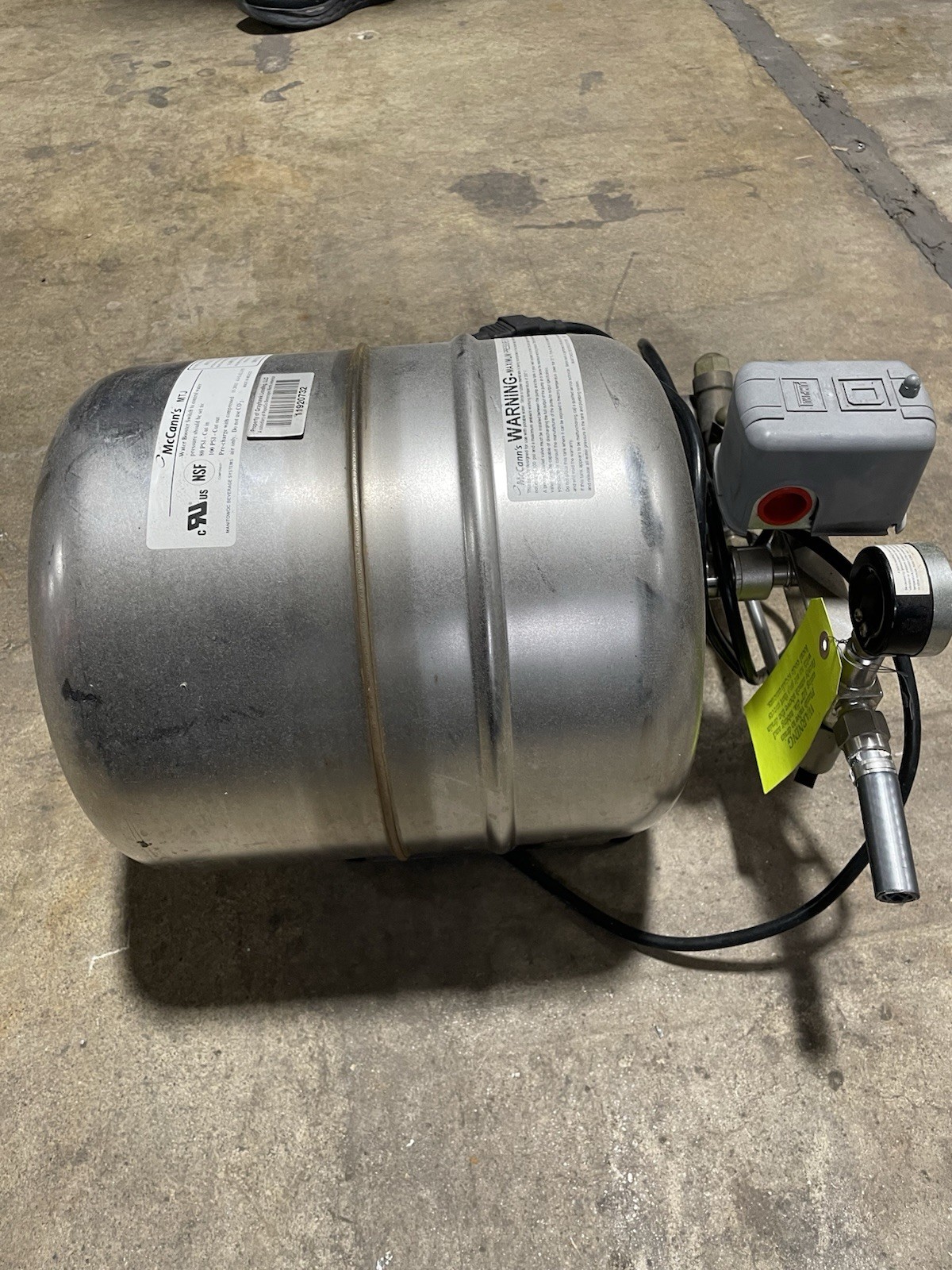 McCann's 2.0 Econo Booster, MTJ 4.4 Gallon Water Booster System 03-19 Soda