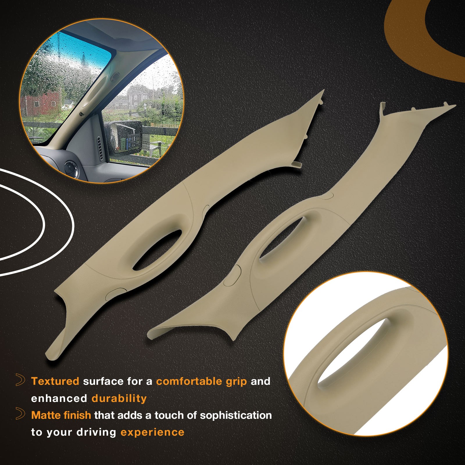 A Pillar Interior Trim Grab Handle Left&Right For 04-08 Ford F-150 Lincoln Beige