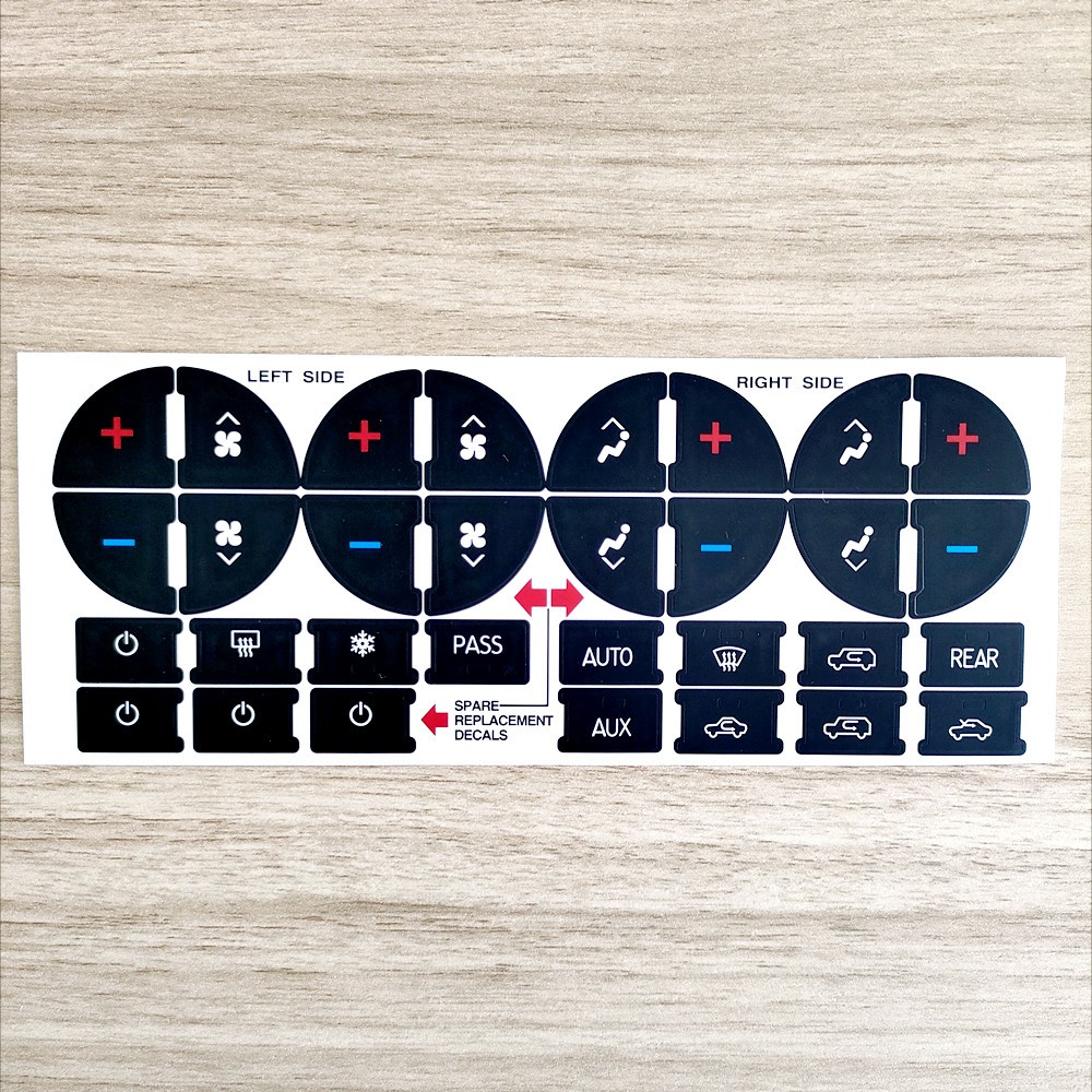 2x AC Dash Button Repair Kit Dual Climate Control Decal Sticker For GM SUV Truck