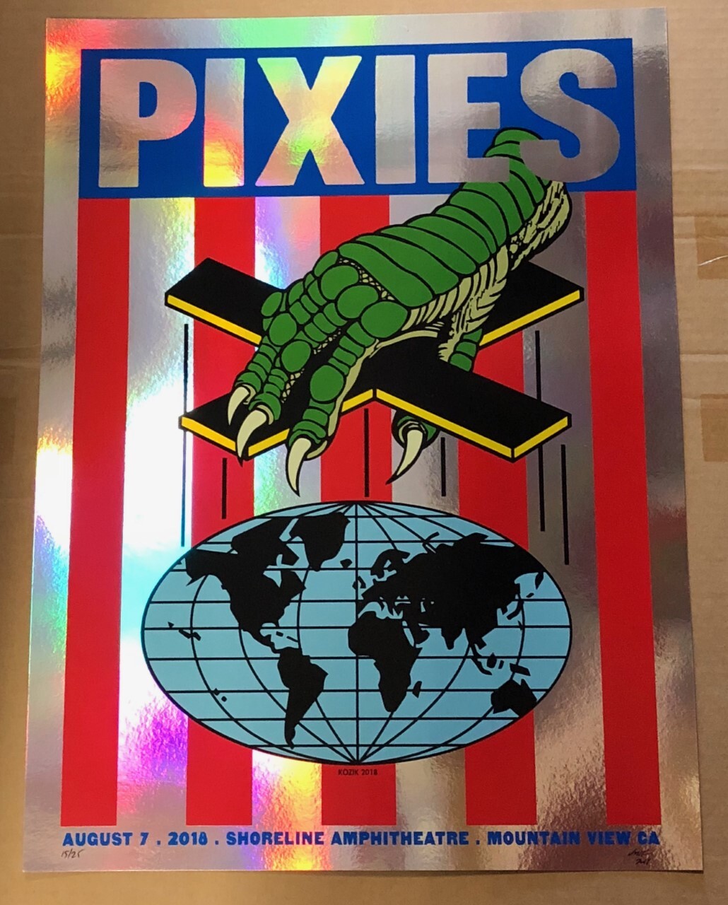 PIXIES Concert Poster 2018 Mountain View Foil Variant Frank Kozik
