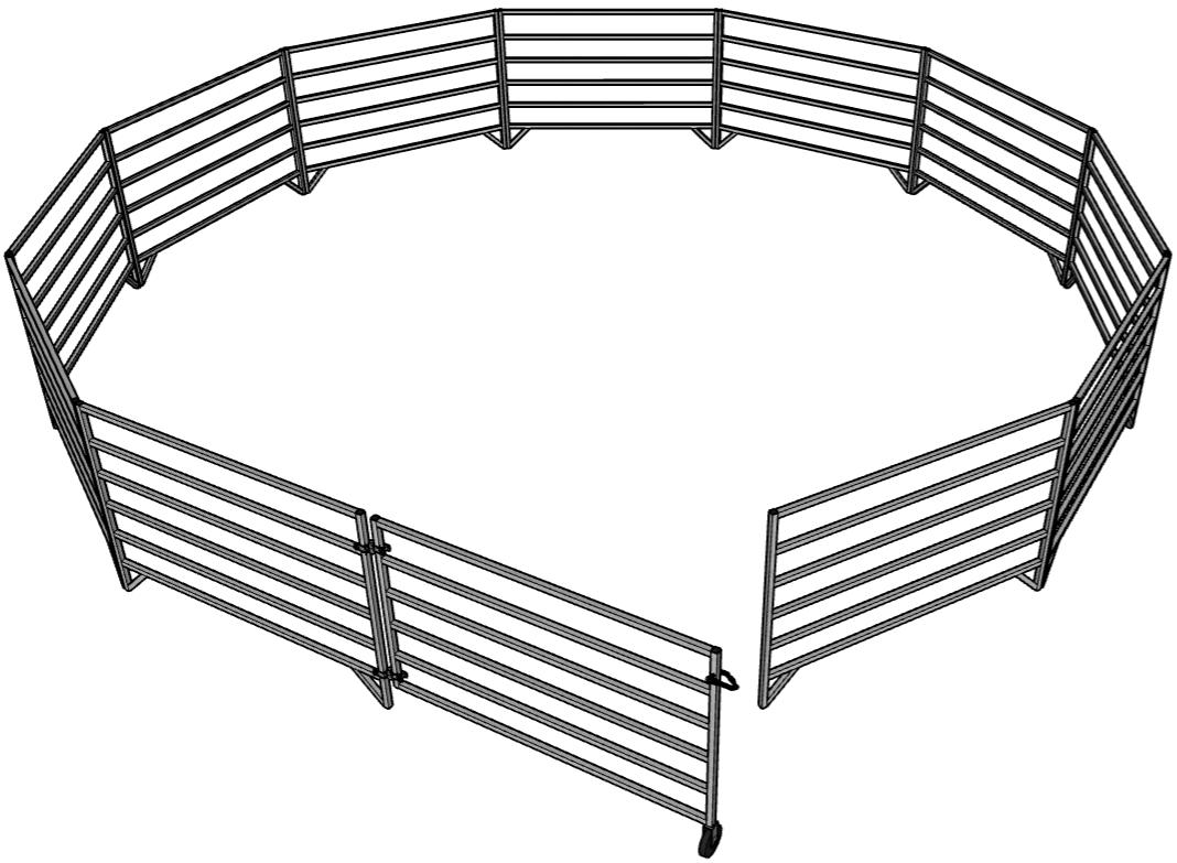11 PACK OF ALUMINUM 5 Ft LONG 6 RAIL 40" SHEEP & GOAT PANELS & 1 GATE PEN ARENA