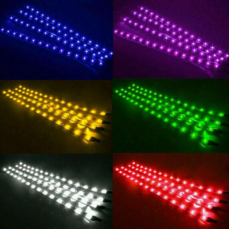 5 PCS 12V 12" 1FT 15SMD Flexible LED Strip Light Waterproof For Car Truck Boat