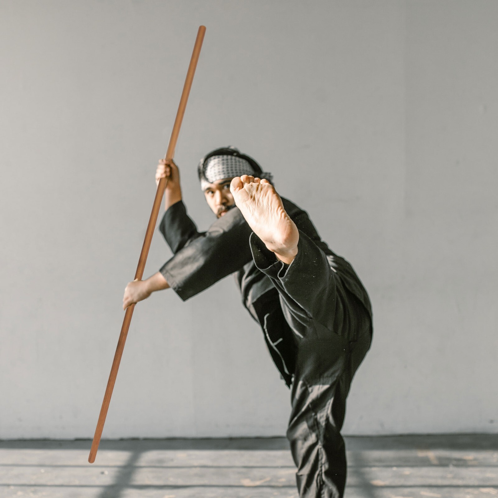 BambooMN Bamboo Bo Staff Stick Round End