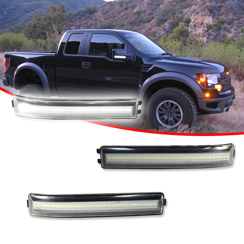 2X White Full LED Mirror Side Lamp Turn Signal Lights For 2009-2014 Ford F-150