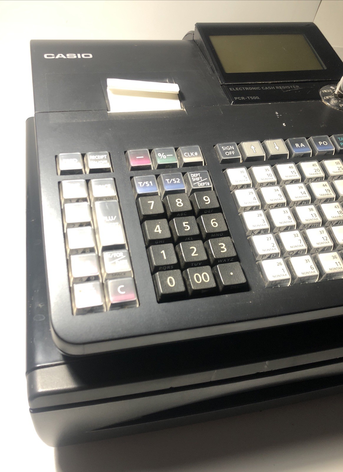 Casio PCR-T500 Electronic Cash Register Thermal Print Manual Drawer Keys Store