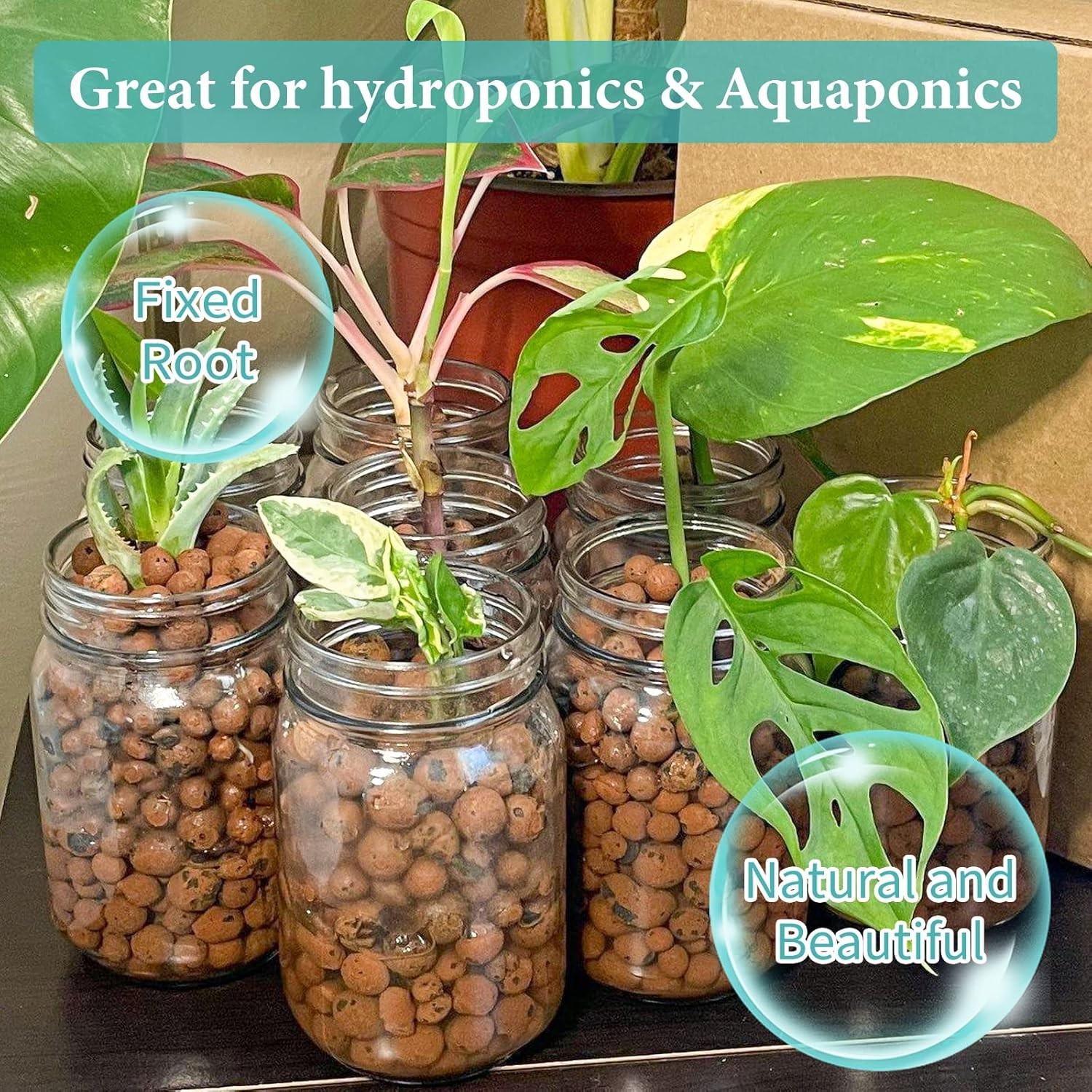 15 LB Organic Leca Clay Pebbles for Plants, 4mm-16mm 100% Natural Leca Balls