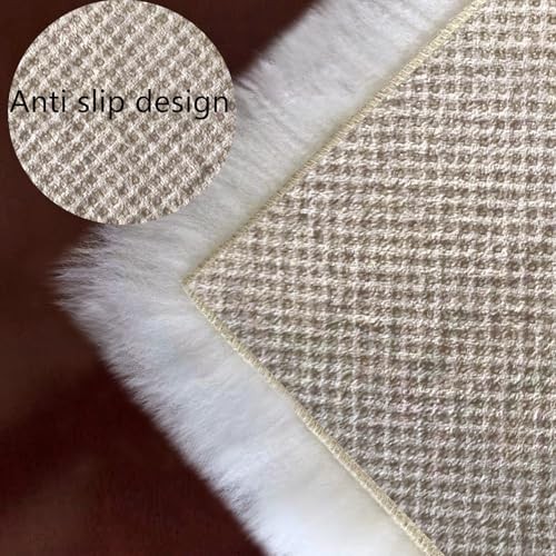 New Zealand Natural Wool Square Sheepskin Seat Pad 18x18 Inch 1 Cream Coffee