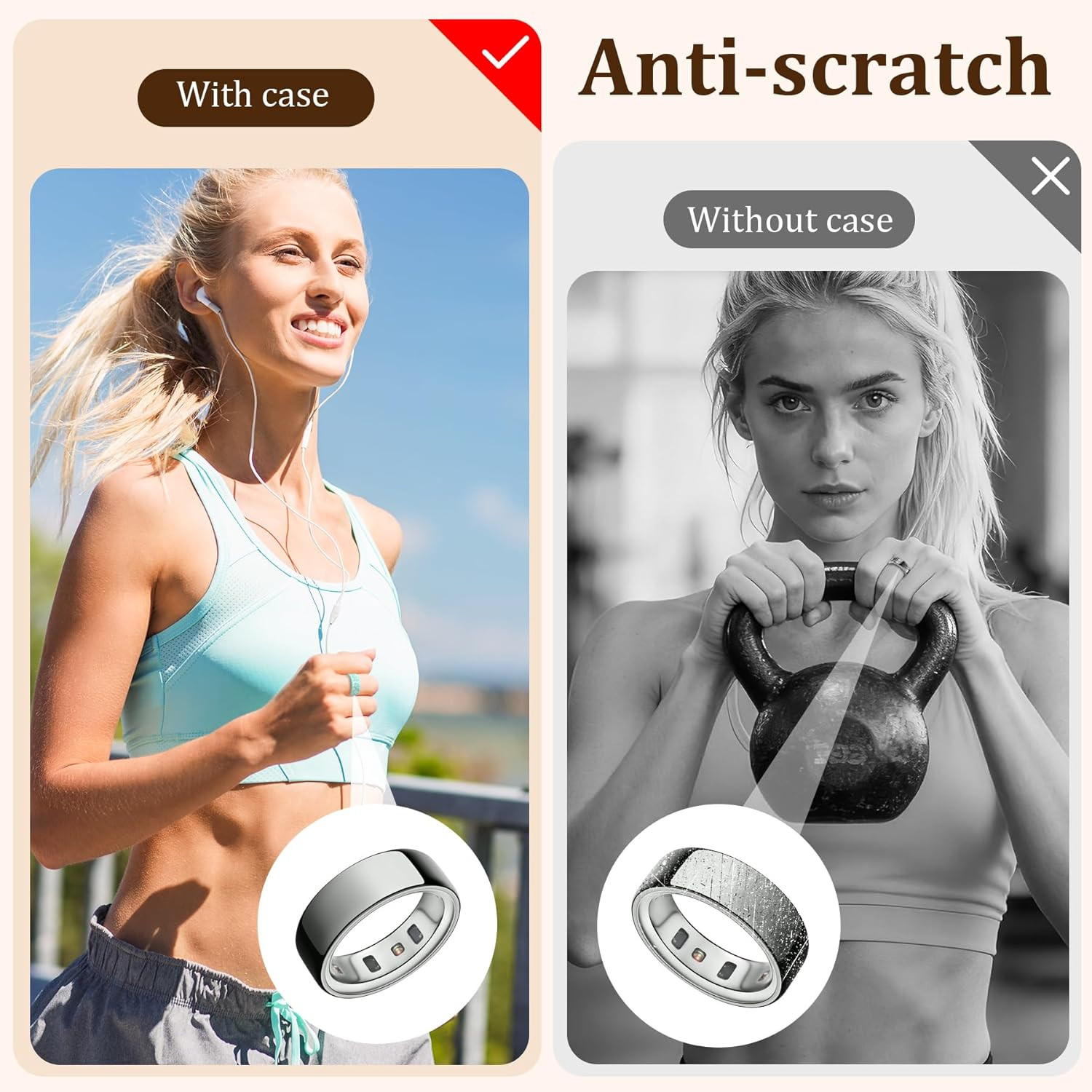 Floral Cover for Oura Ring 4/3/ 4 Ceramic/Samsung/Ultrahuman, Support Charging S