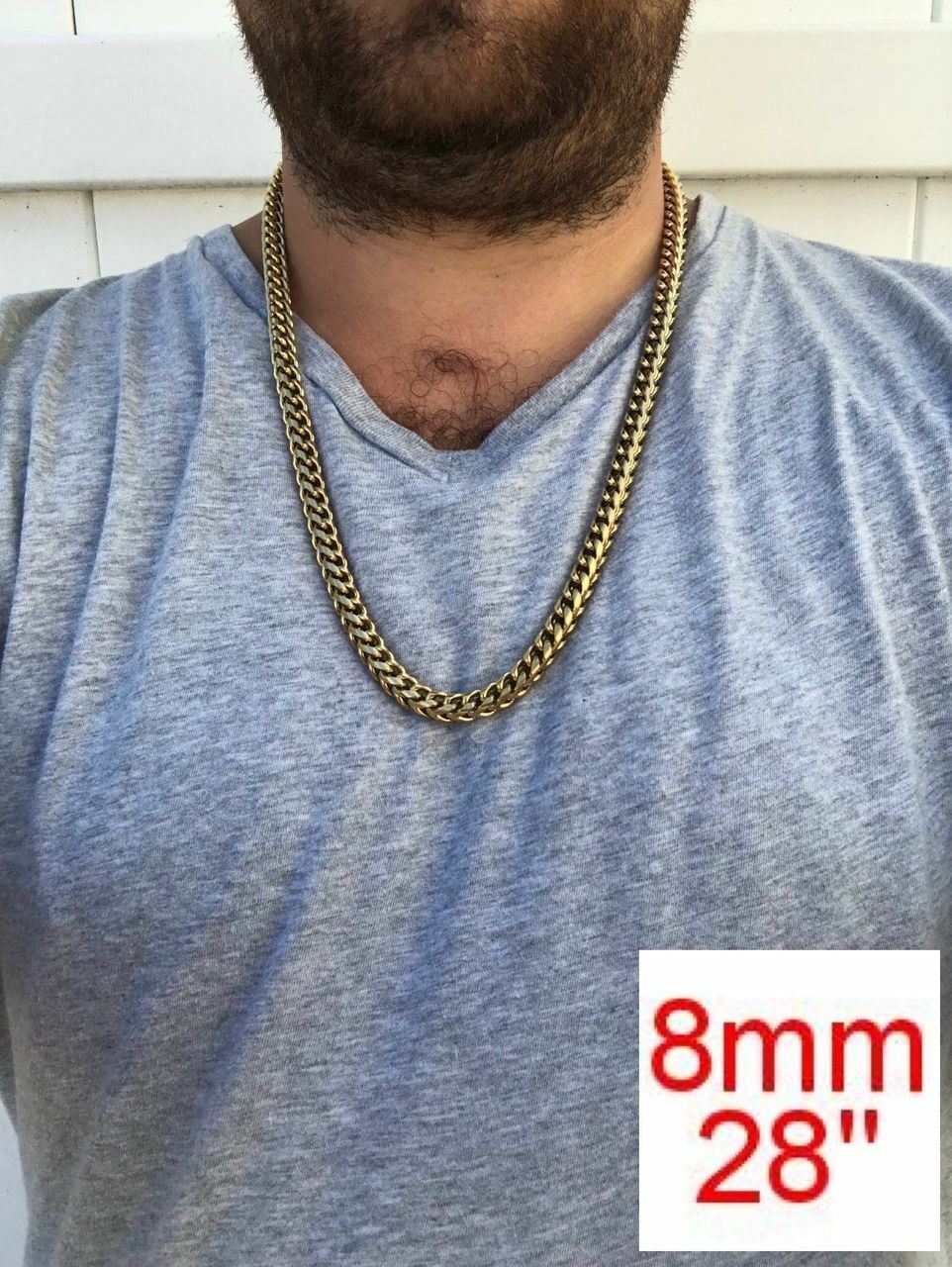 Men's Franco Chain 14k Gold Plated Stainless Steel BEST QUALITY! 3-8mm HEAVY!