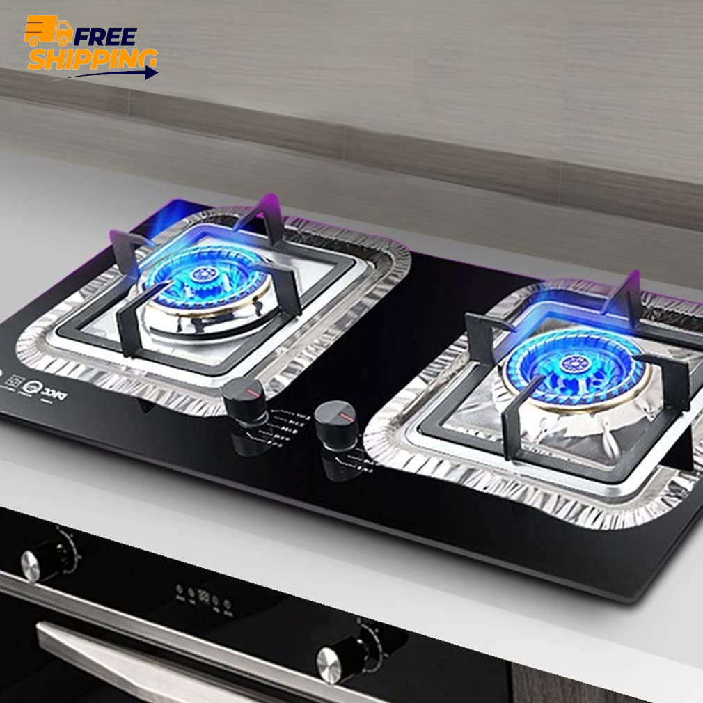 Aluminum Foil Gas Stove Burner Liners 50 Pack Stove Burner Covers Disposable 💪