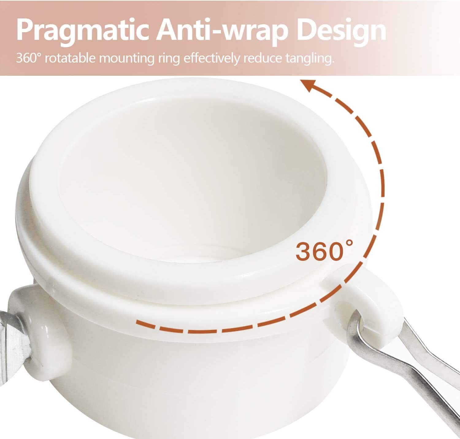 2Pcs Tangle Free Flag Pole Mounting Ring Clip - Rotating Flapole Mounting Rings