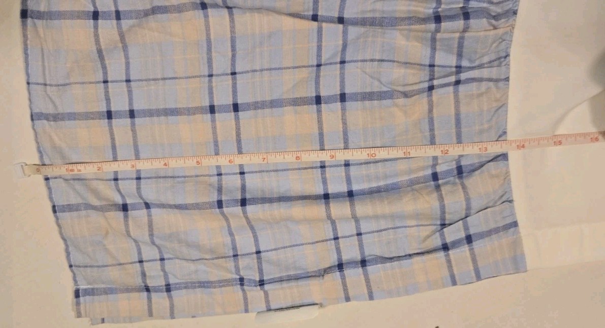 Vintage Laura Ashley Emilie Blue Plaid Queen Bedskirt Boho Cottage Rare