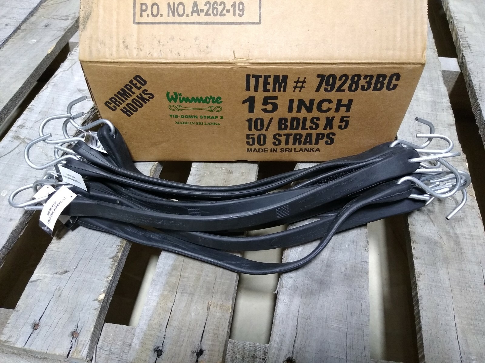 50 Box Of 15" Natural Rubber Tarp Tie Down Straps Trailer Bungee S Crimped Hook