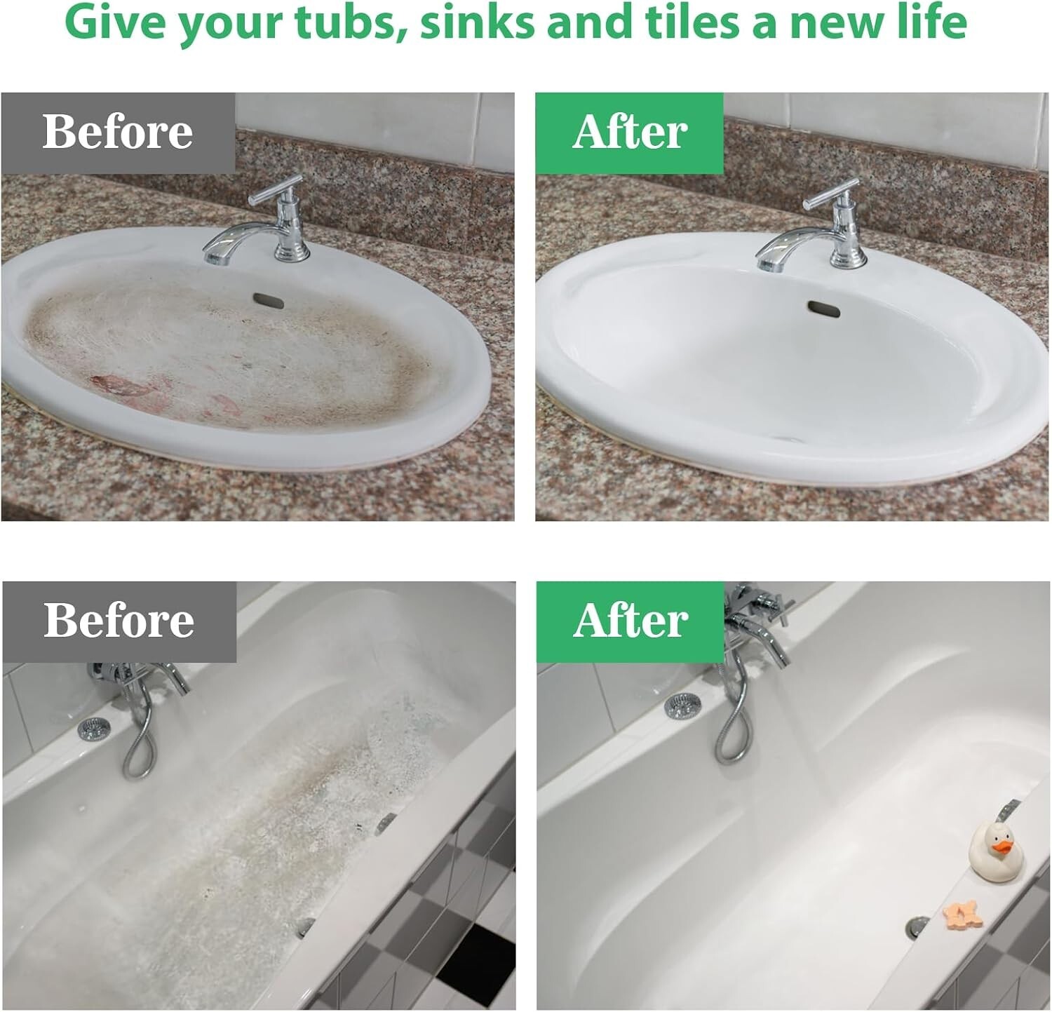 White Bathtub And Tile Refinishing Spray Paint Kit, 450Ml (2 Pack), Semi Gloss