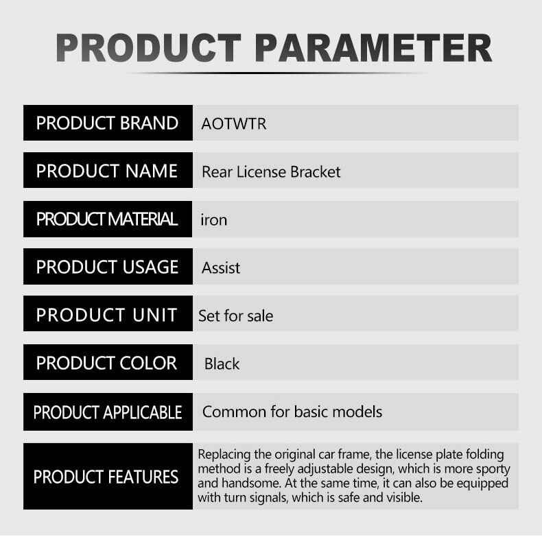 License Plate Holder Mount Bracket For Honda CBR650F CBR650R 250R 600RR 1000RR