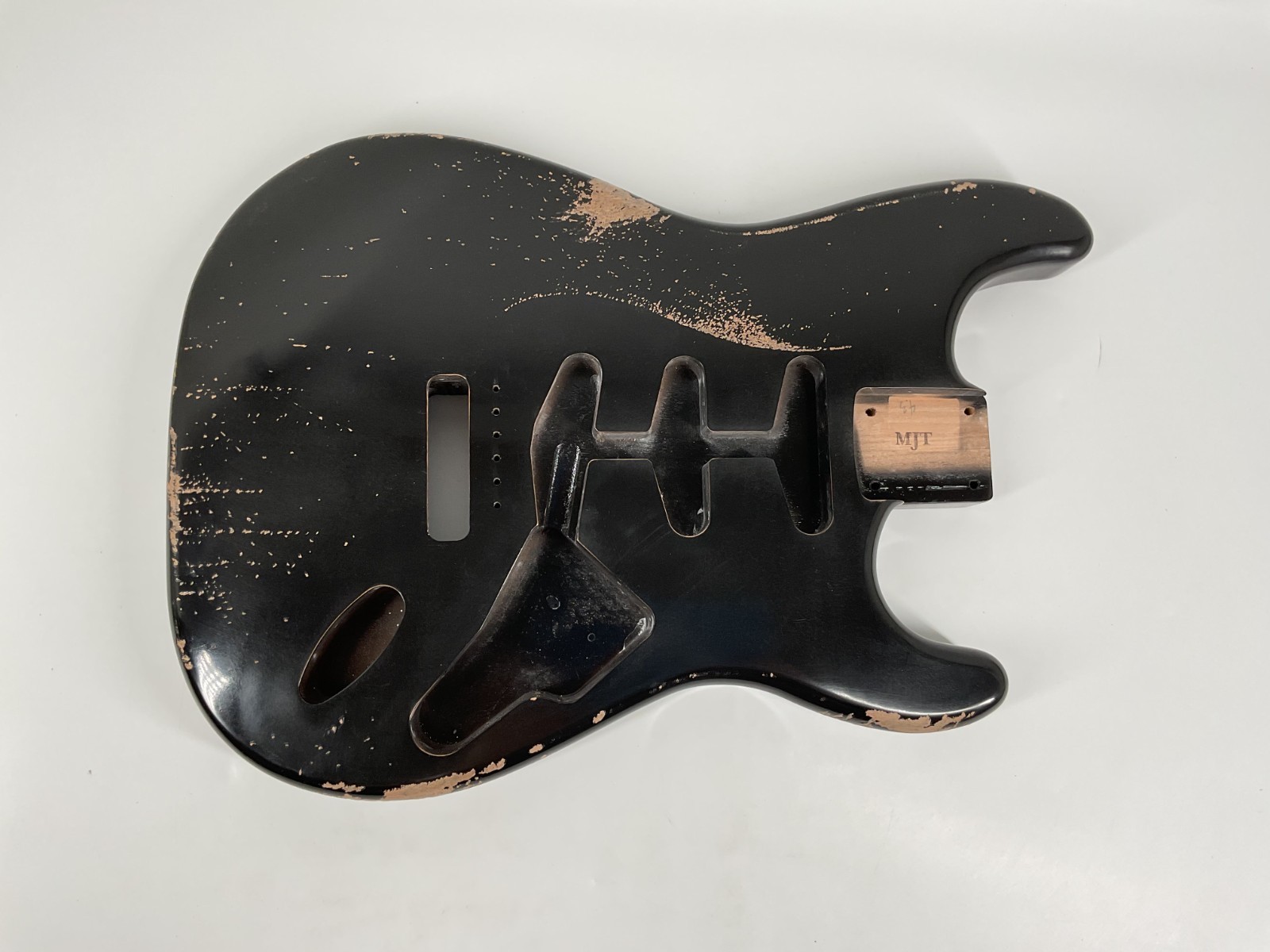 MJT Official Custom Vintage Aged Nitro Guitar Body Mark Jenny VTS Alder Black