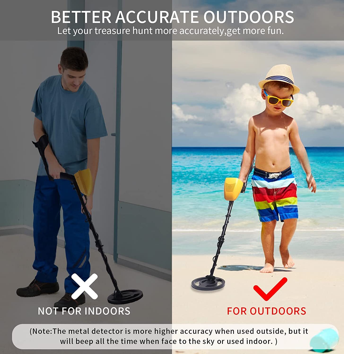 Metal Detector Adults Waterproof 10" Inch Search Detecting Gold Coin Treasure