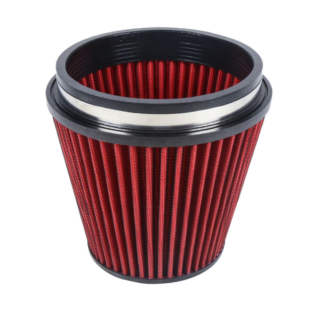 6" Red Truck Long Performance High Flow Inlet Cold Air Intake Cone Dry Filter