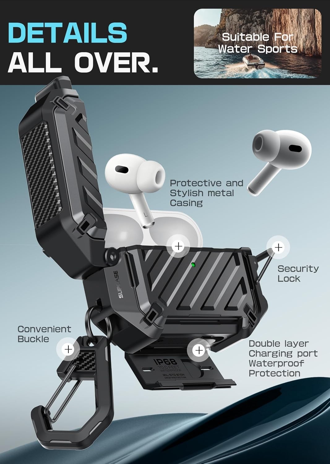 SUPCASE Ultra Drop-proof Case IP68 Headphone Cover for AirPods Pro 3 (3rd Gen)