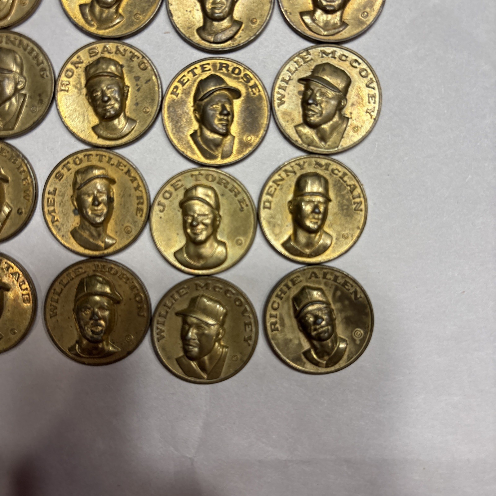 1969 Citgo Gasoline Baseball Coin Complete Set of 20 ( Aaron-Rose-Killebrew- etc