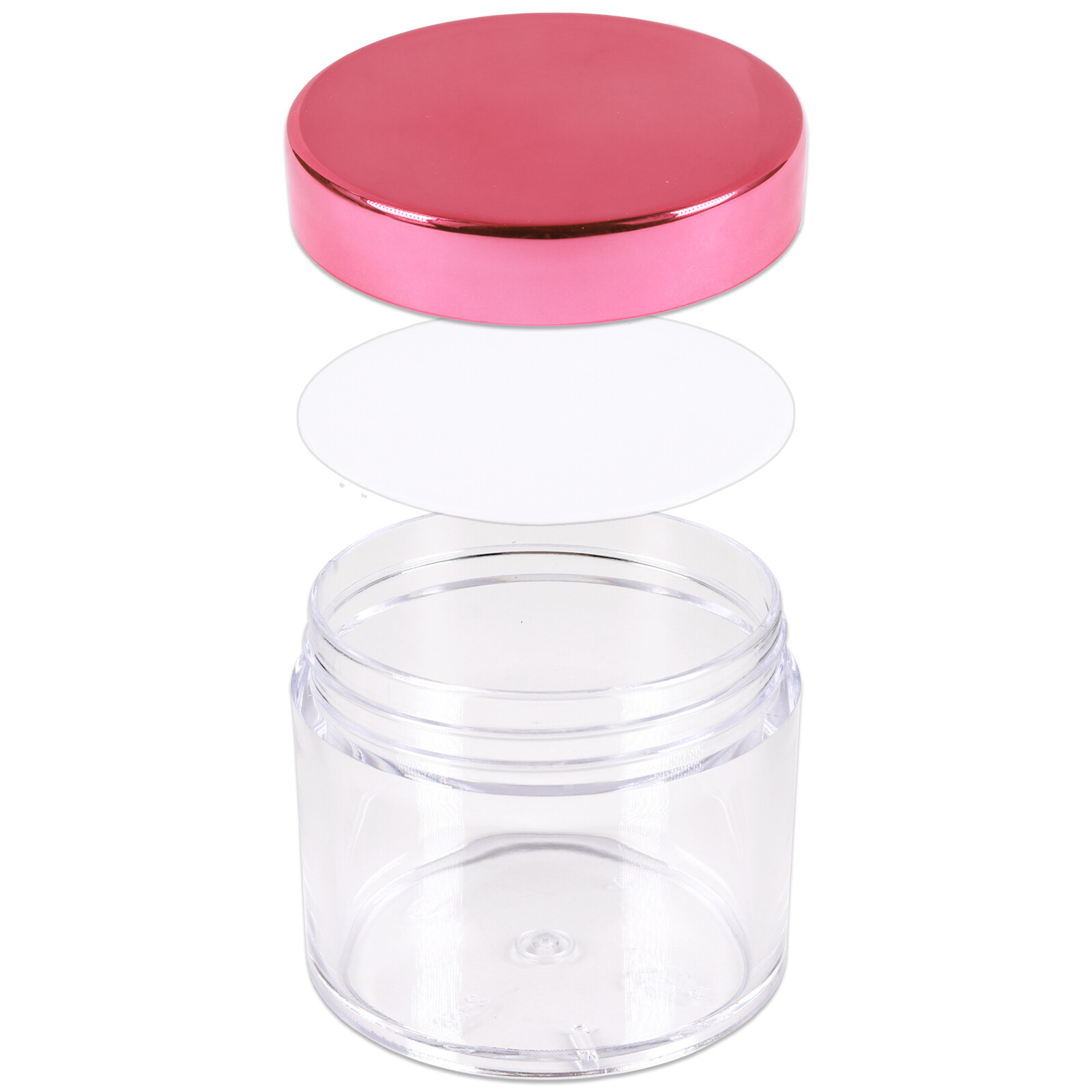 2oz/60g/60ml High Quality Acrylic Container Jars - Clear with Rose Lid