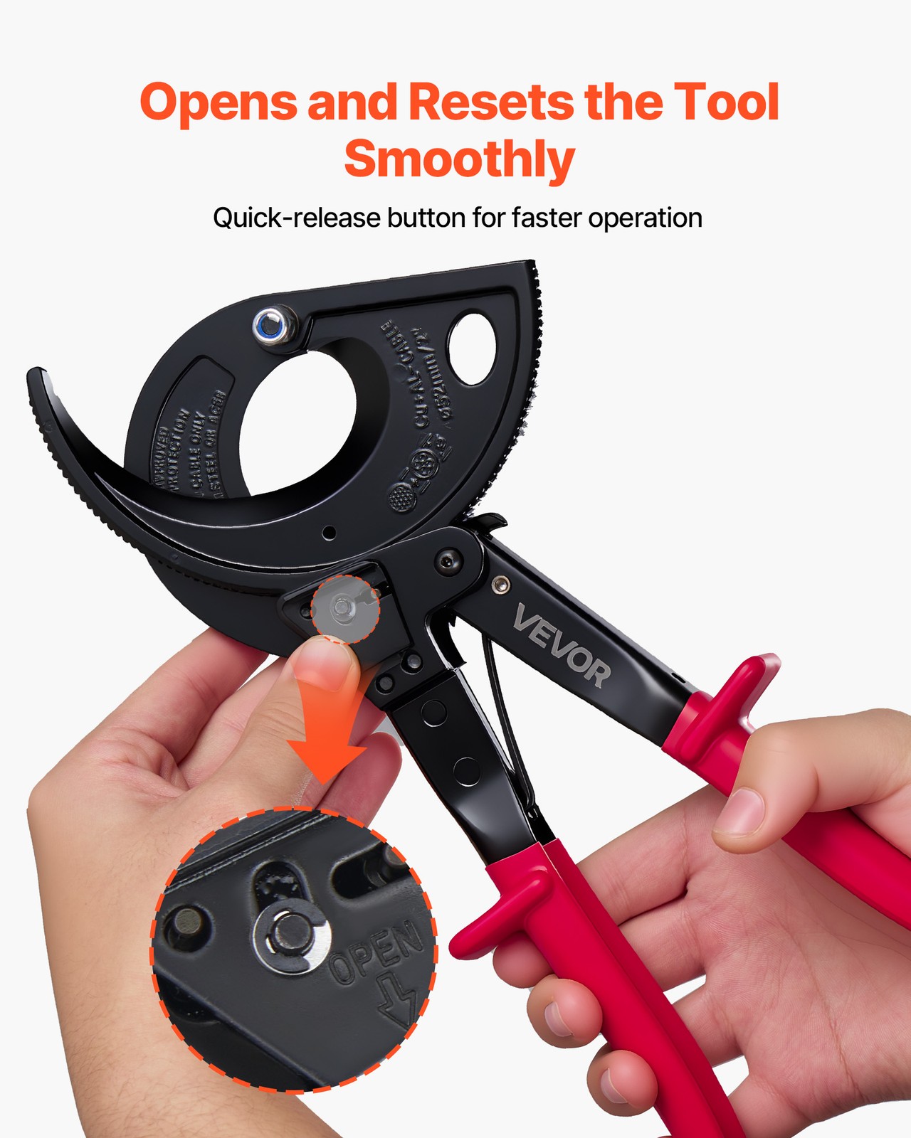 VEVOR Ratcheting Cable Cutter Cutting Copper Aluminum up to 800 MCM / 400 mm²