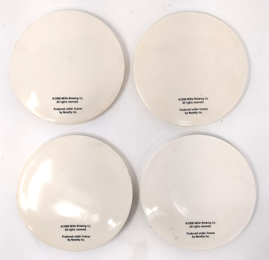 Miller Beer Coaster Set Of 4 Rubber Durable Flexible Washable Stocking Stuffer