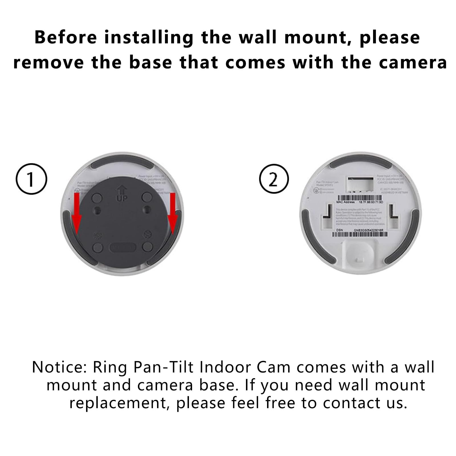 Wall Mount Only Compatible with Ring Pan-Tilt Indoor Cam (2024 White