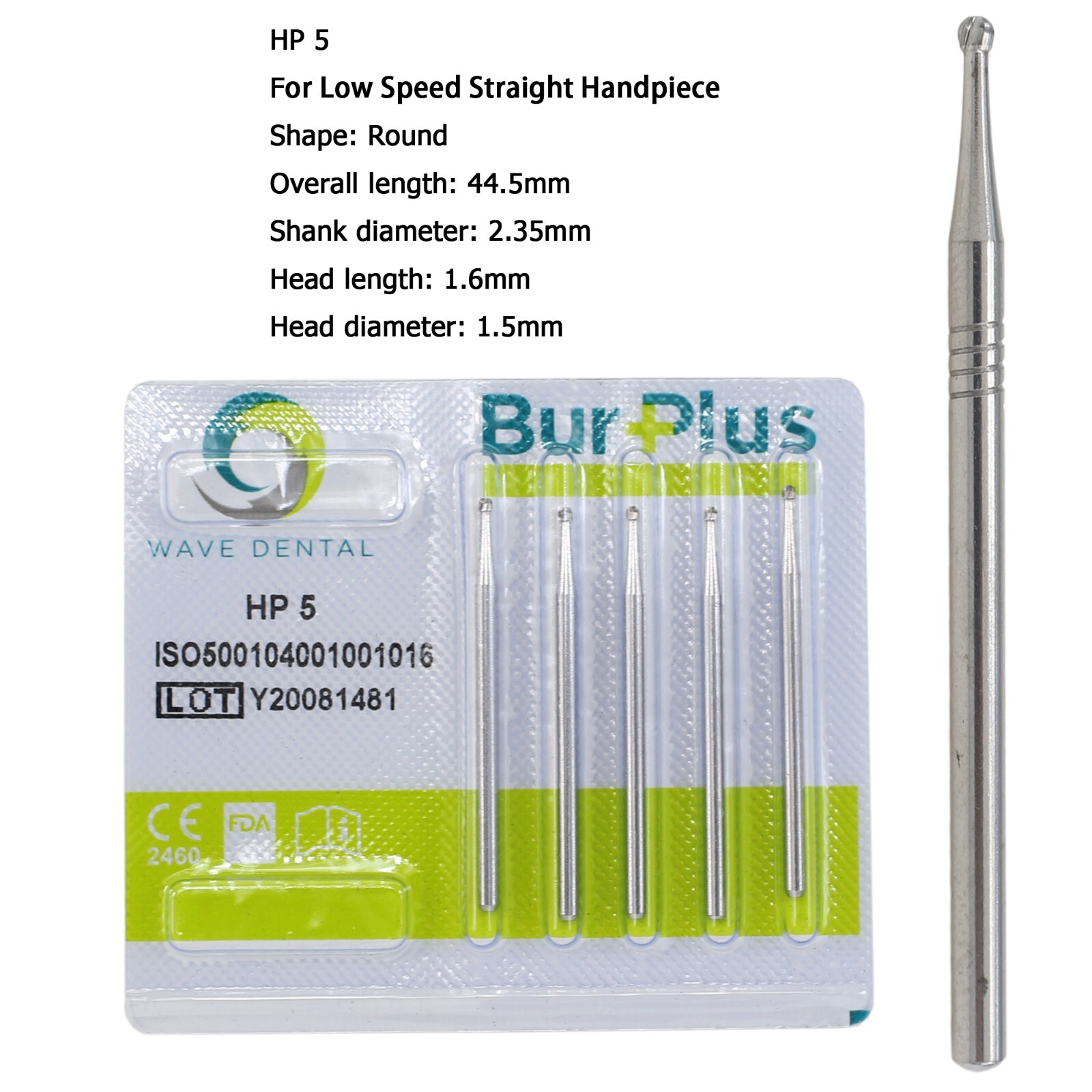 Wave Dental Carbide Burs Round HP Surgical Burs For Straight Handpiece HP 8 557