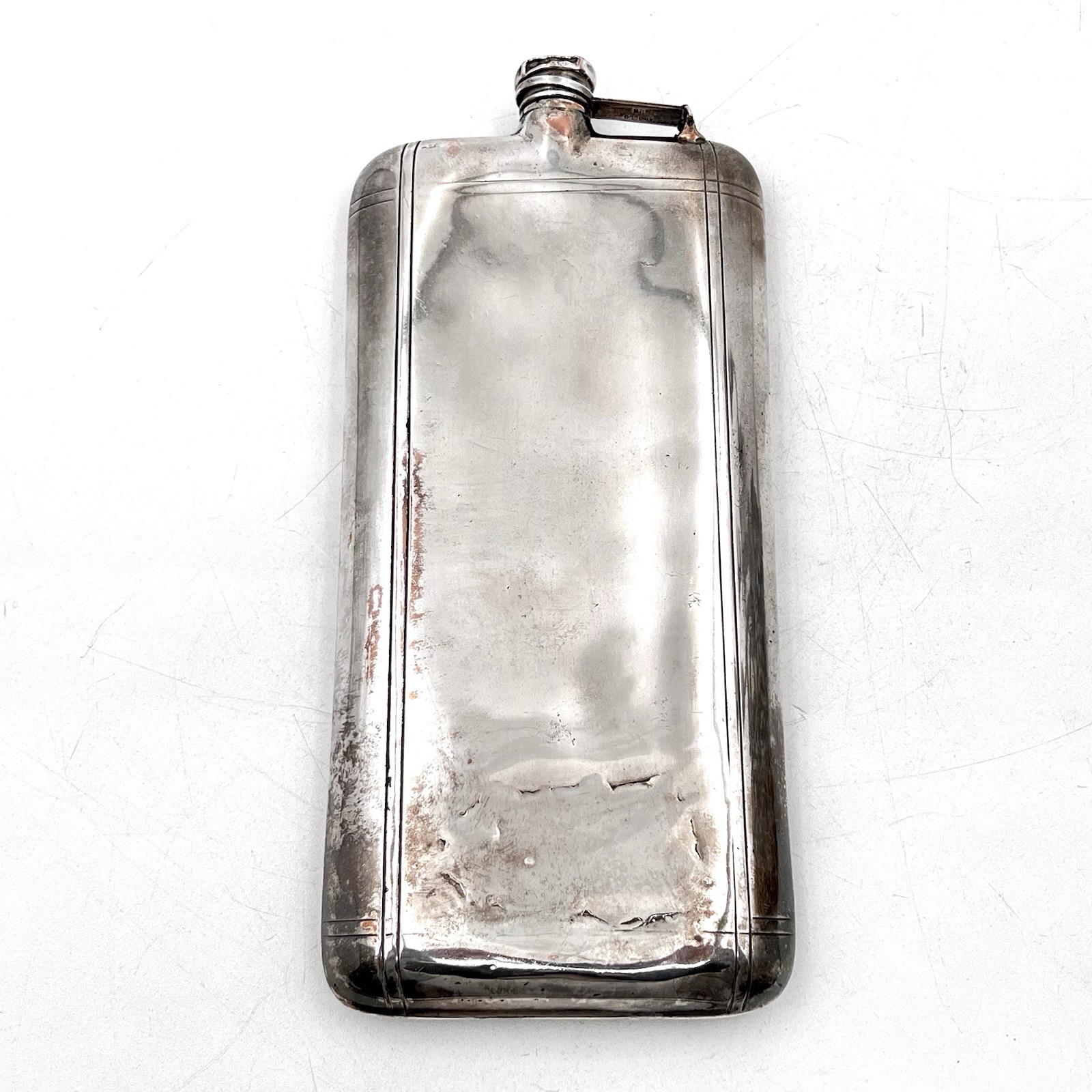 Antique Apollo Silver Co. 9.5-inch Silverplate Flask 0.5 Liter Capacity