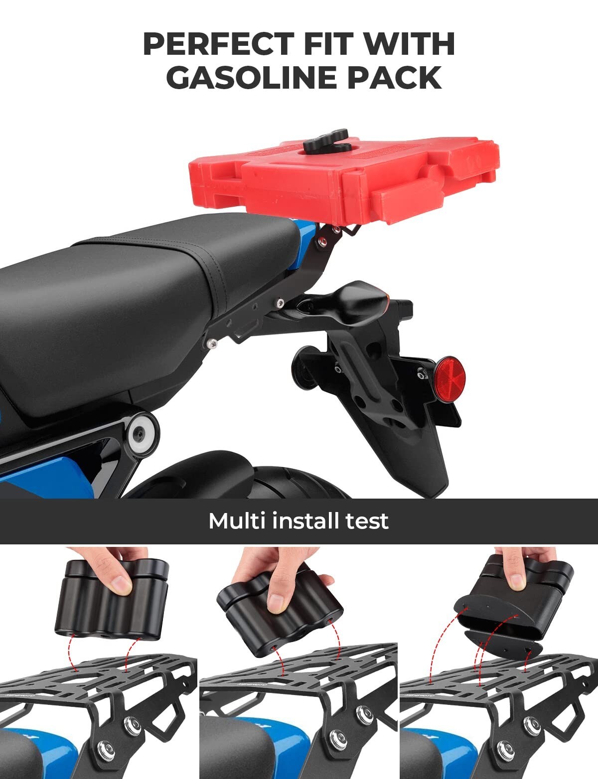 KEMIMOTO Rear Tail Storage Rack Luggage Carrier For Honda Grom 125 2022-2024