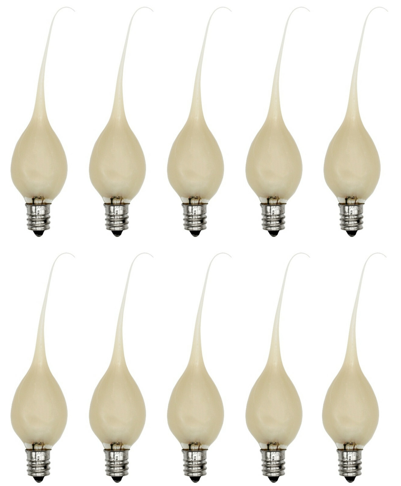 10 Pack of Pearlized Gold Silicone Dipped Light Bulbs, 5 watt, 120 volt