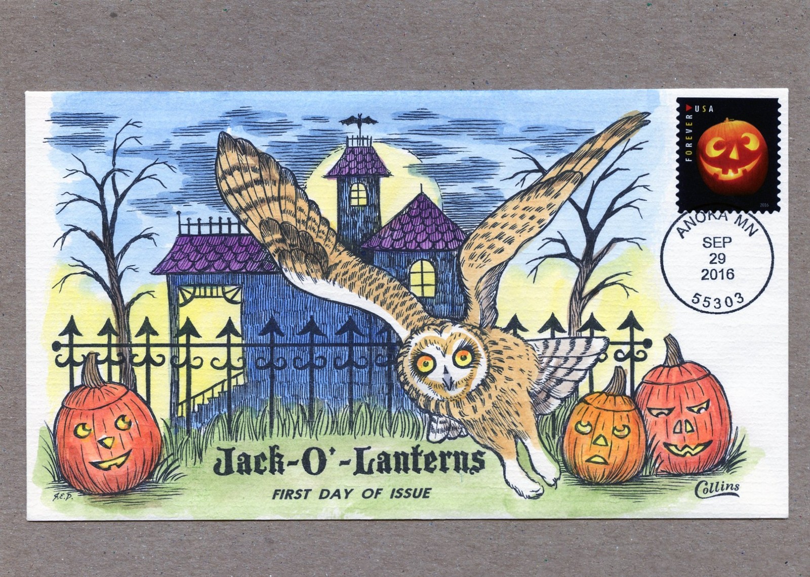 WWLF COLLINS FDC  5137  JACK O LANTERNS  FOUR TEETH