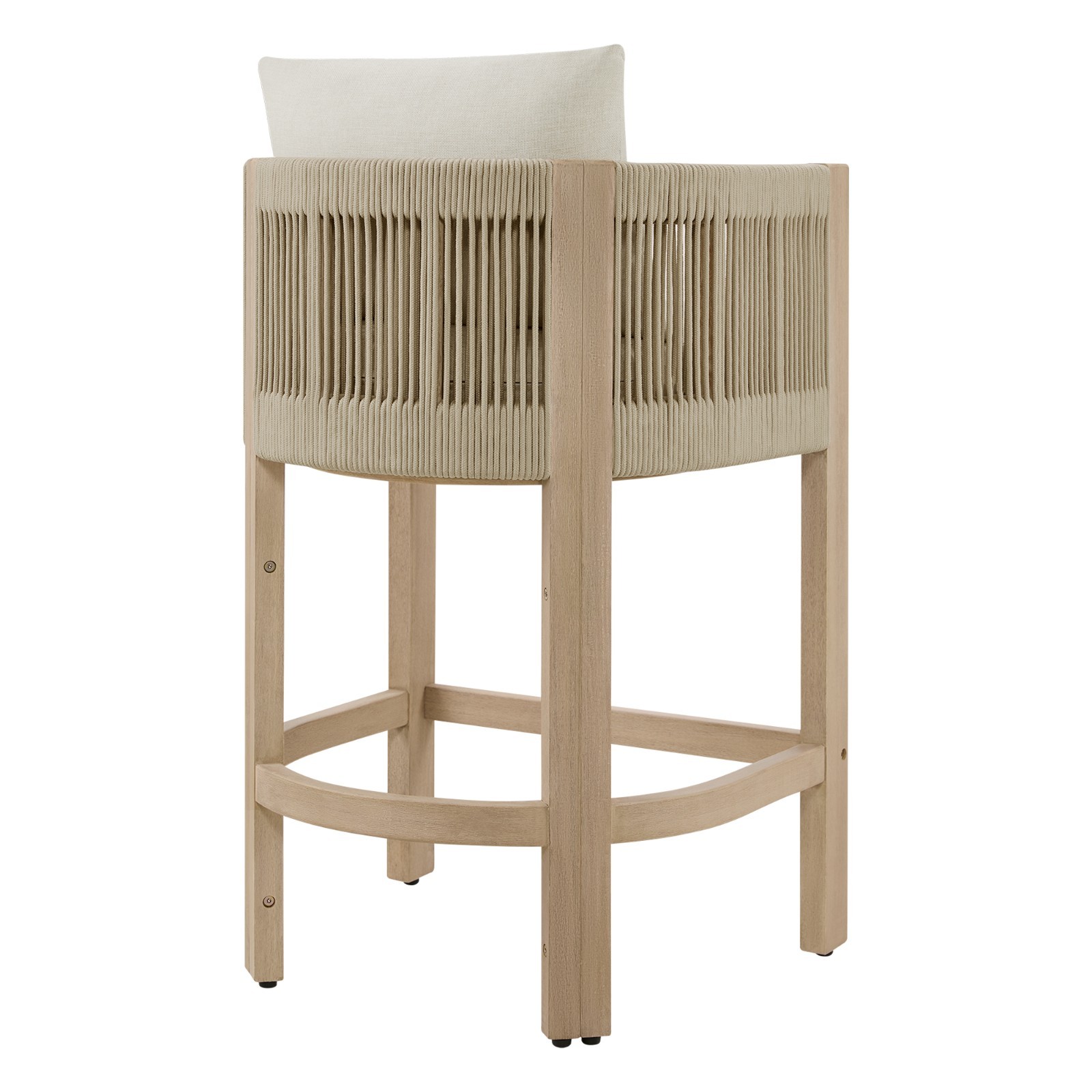 CHITA Cord Braid Barstools Set of 2,Modern Outdoor Woven Rope Counter Stools