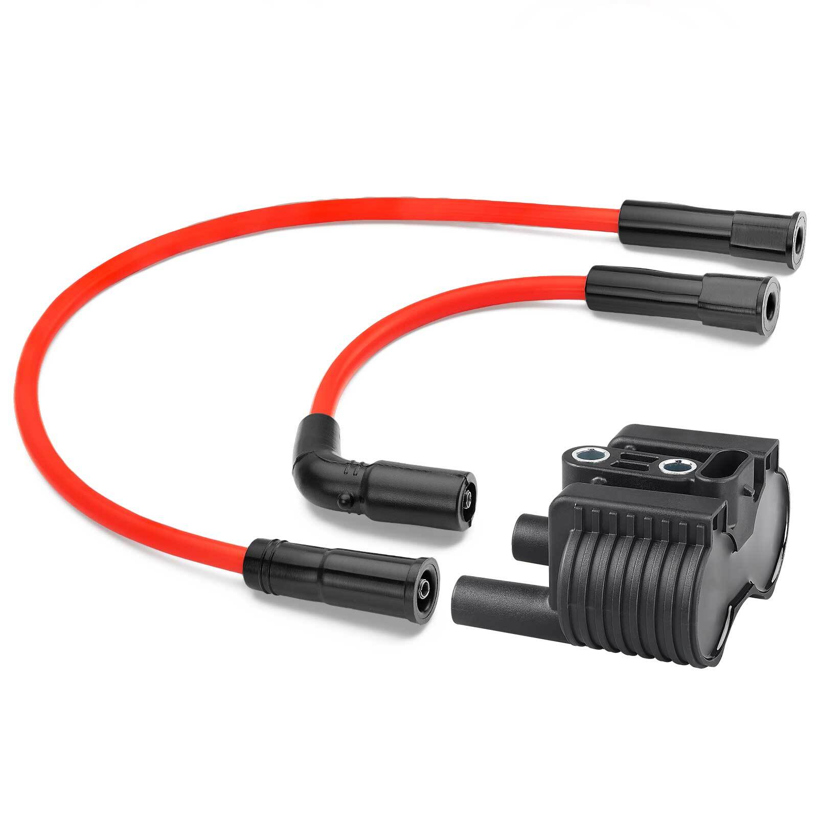 Ignition coil & Spark Plug Wire Cap Set for XL1200 XL883 XL50 Sportster SuperLow